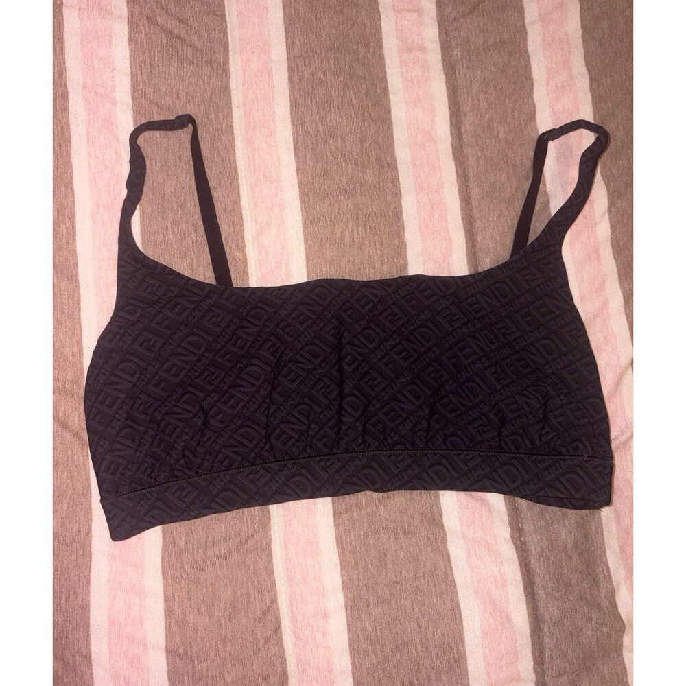 Fendi x skims Black Logo Sports Bra